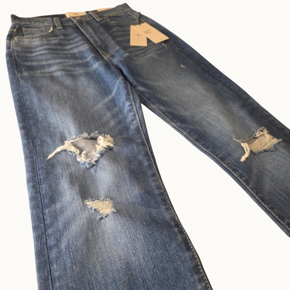 NWT 7 For All Mankind Easy Slim Jeans – Floral Print Back Detail – Size 24 - Picture 4 of 9
